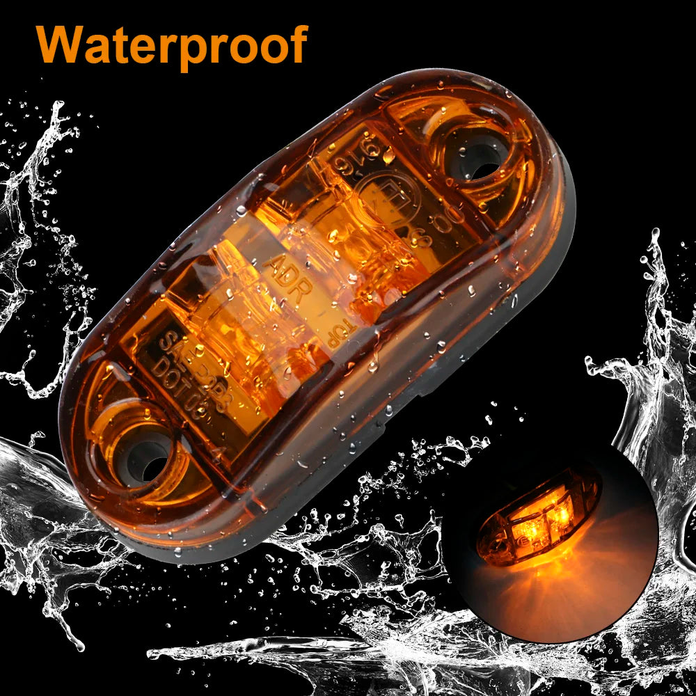 For Trailer Truck Caravan Warning Lights Side Clearance Marker Lamp LED Side Marker Lamp Red Yellow White 12V- 24V