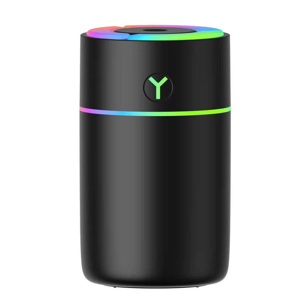 Mini Car air Humidifier Portable Ultrasonic Diffuser USB Powered LED Light Compact Structure Easy to Place in Car Cup Holder