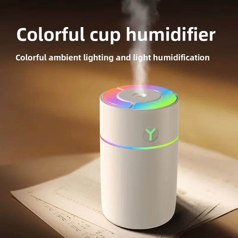 USB Powered Household Humidifier Ultrasonic air Diffuser with 7 Color Night Light Low Noise for Home Living Room and Bedroom Use