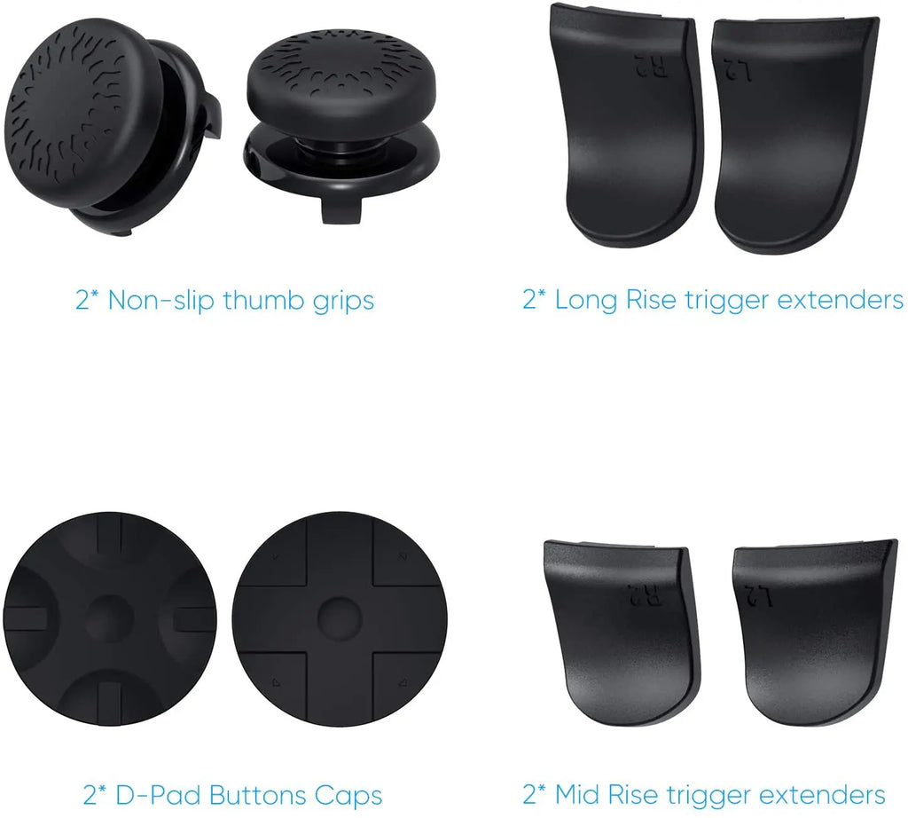 PS5 Accessory Kit Set, Compatible with DualSense Controller, Thumb Grip Joystick + L2 R2 Trigger Extender + D-Pad Button, Suitab
