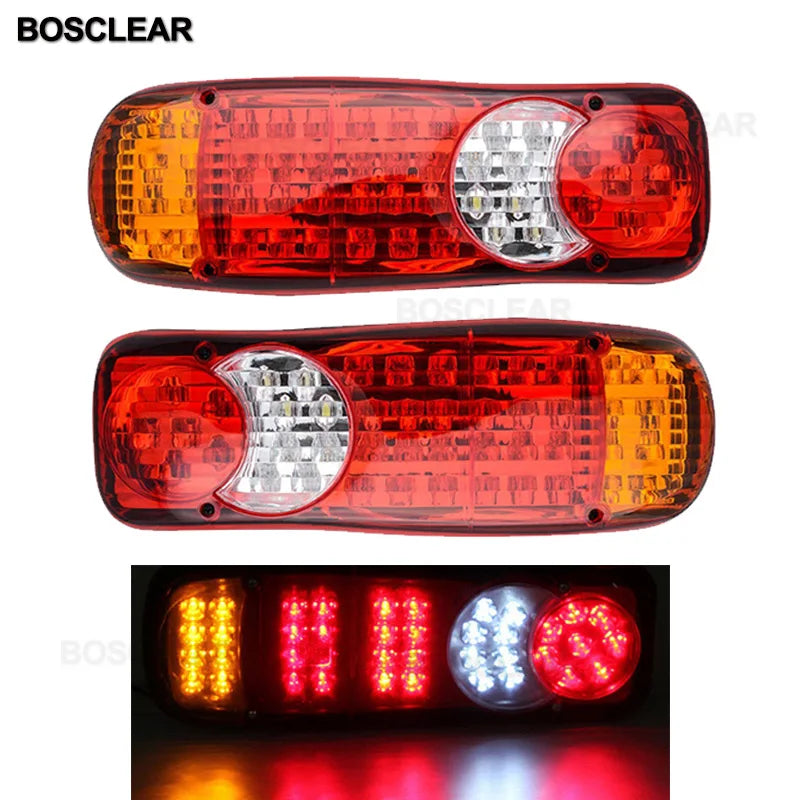 2 PCS Waterproof 12V 24V Truck LED Tail Light Rear Lamp Stop Reverse Safety Indicator for Trailer Truck Car Taillights