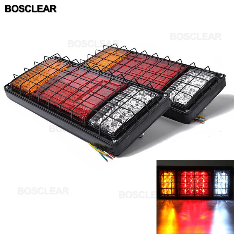 2 PCS Waterproof 12V 24V Truck LED Tail Light Rear Lamp Stop Reverse Safety Indicator for Trailer Truck Car Taillights