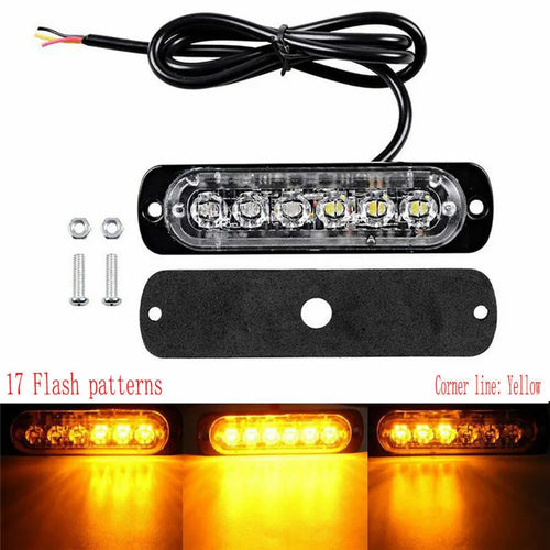 10PCS Strobe Light 12v-24v 6LED Truck Trailer Lights Stroboscopes  LED Car Light  Emergency Warning Hazard Flash Light
