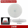 LED PIR Motion Sensor Ceiling Light 12W 24W Modern Lamp Surface Mounted Auto Smart Sounds Control AC 110V 220V Round Panel Light