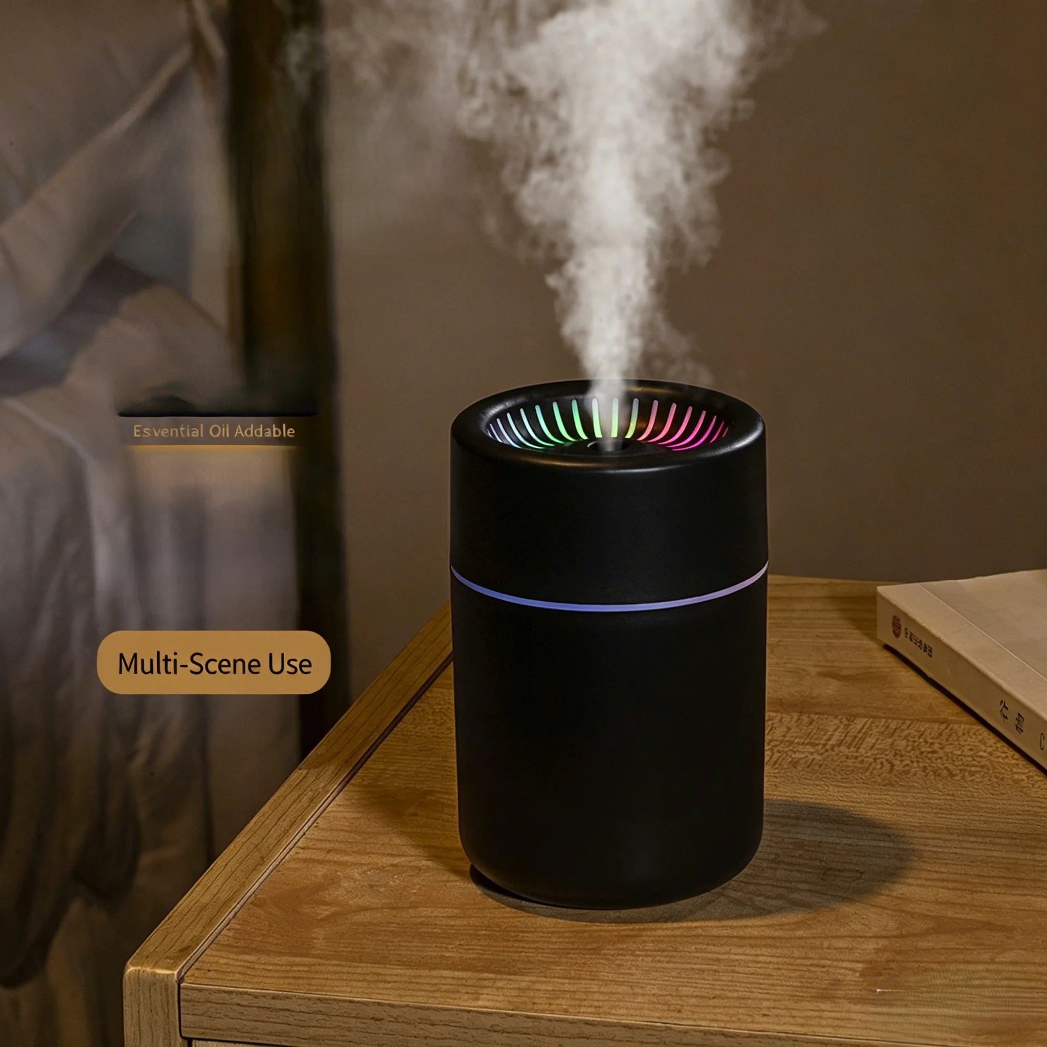 Creative Mini Humidifier Ultrasonic Cool Mist Aroma Diffuser USB Powered with Colorful Lights for Home Office and Gift Use