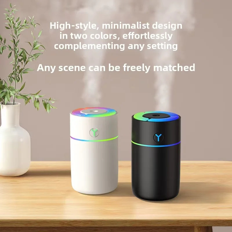 USB Powered Household Humidifier Ultrasonic air Diffuser with 7 Color Night Light Low Noise for Home Living Room and Bedroom Use