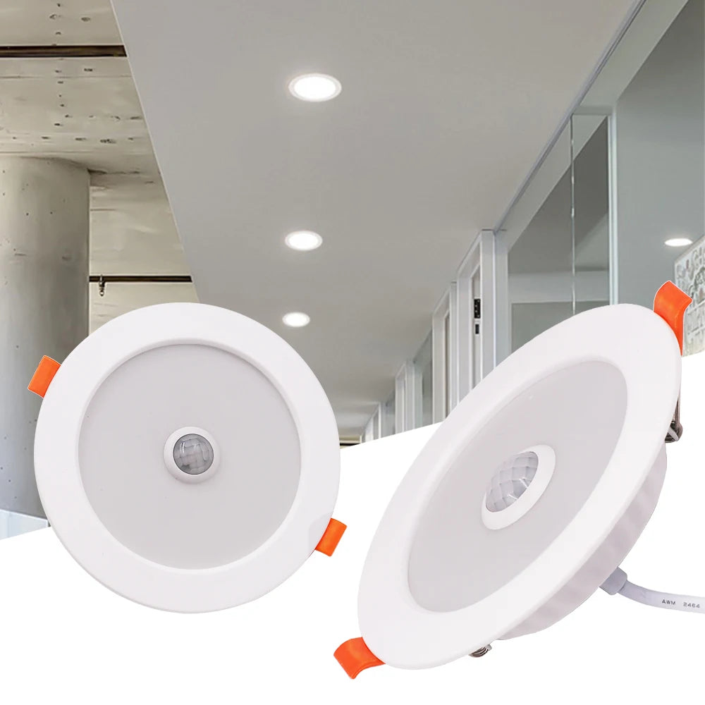 LED Downlight PIR Motion Sensor 3W 5W 9W 18W Down Lights Induction Round Led Panel Lamp 220V Recessed Spotlight Indoor Lighting