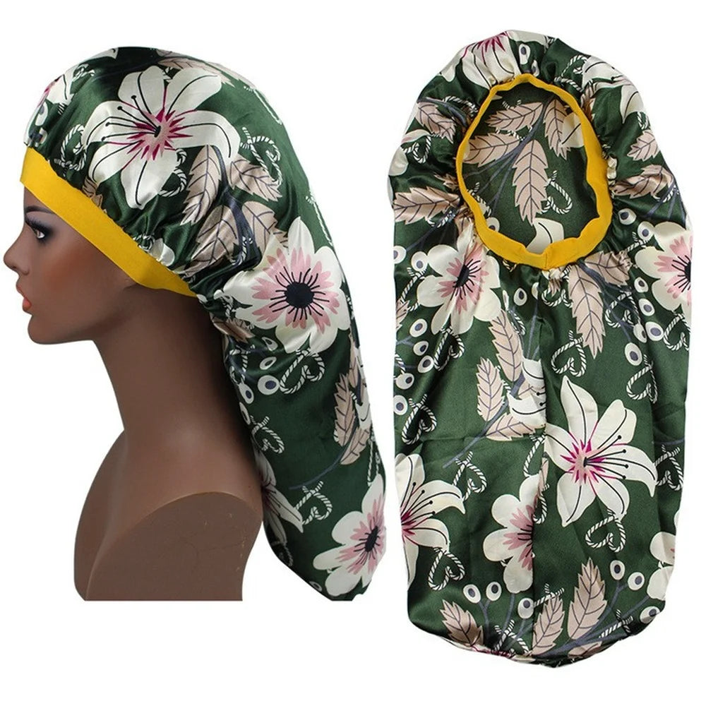 Women Satin Bonnet Beauty Print Satin Silk Bonnet Sleeping Night Cap Bonnet Hat Bonnet Satin Cheveux Nuit Bonnets For Women