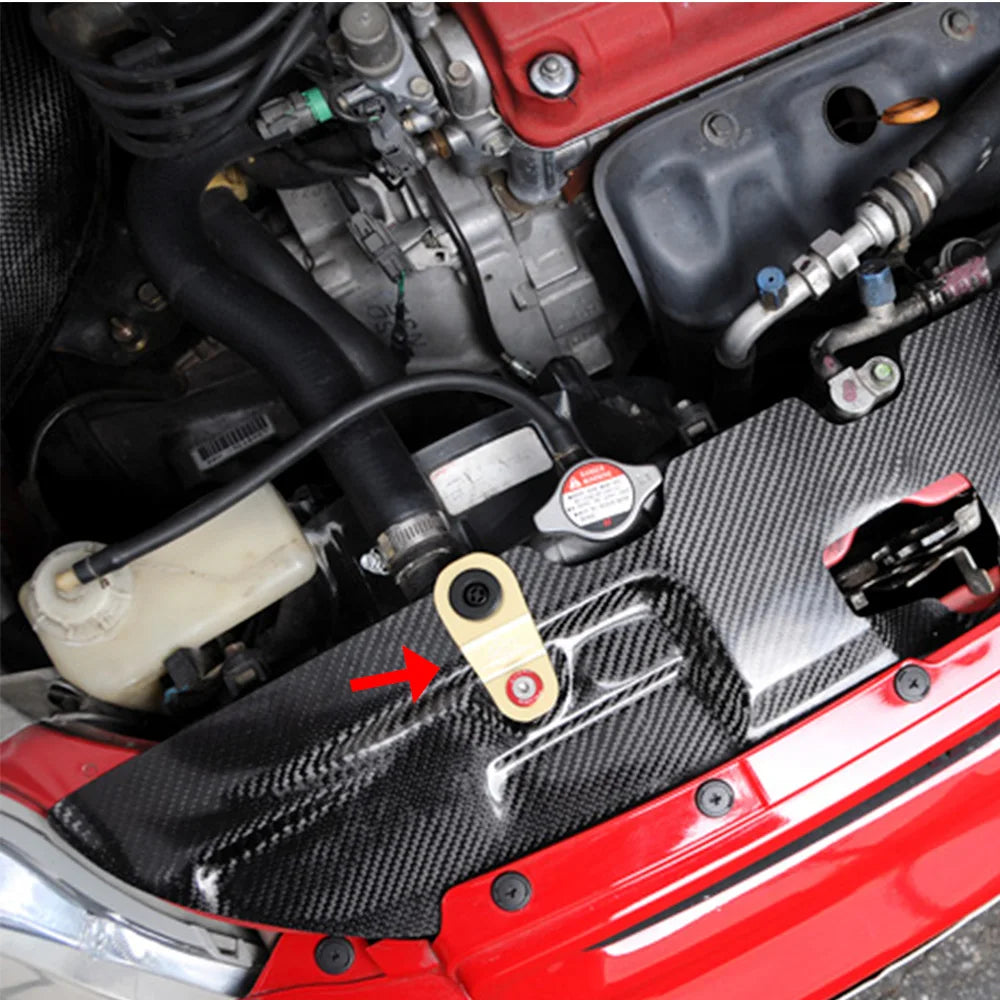 JDM Racing Style Aluminum Radiator Stay Mounting Bracket with Washer Kit For Honda civic EK AP DC 96- 00 With Logo RS-HR004