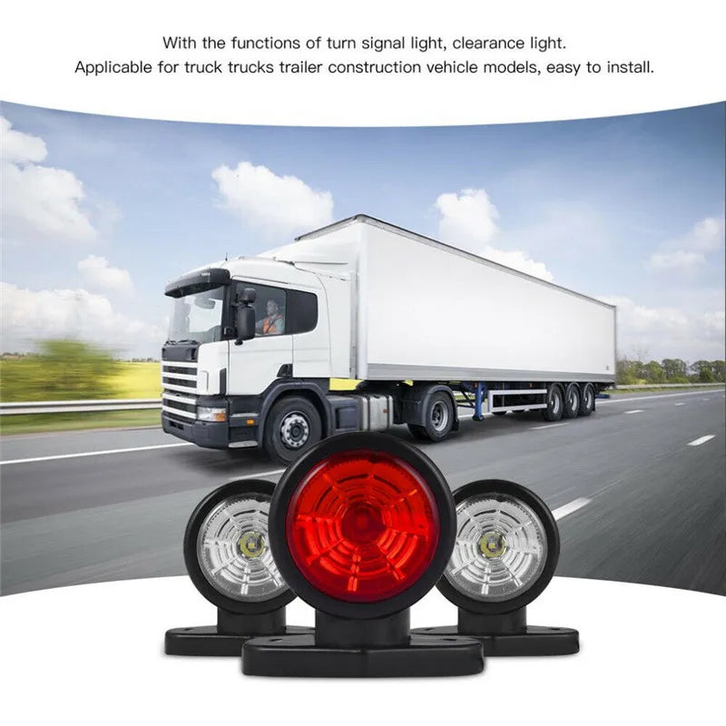 2PCS 24v Truck Marker Lamp Outline Marker 12V Truck Side Marker Lights Trailer Lighting Side Marker Light Truck LED For Side