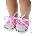 7 cm Canvas Denim Sneakers New Born  Baby Shoes Handmade Lace-up Sneakers Shoes For 18 Inches American 43 cm Baby Dolls GIfts