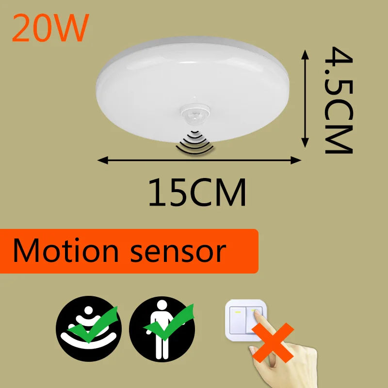 LED Motion Sensor Ceiling Lamp Night illumination  Street Bedroom Ceiling Hanging Light LED Corridor Radar Induction Chandeliers