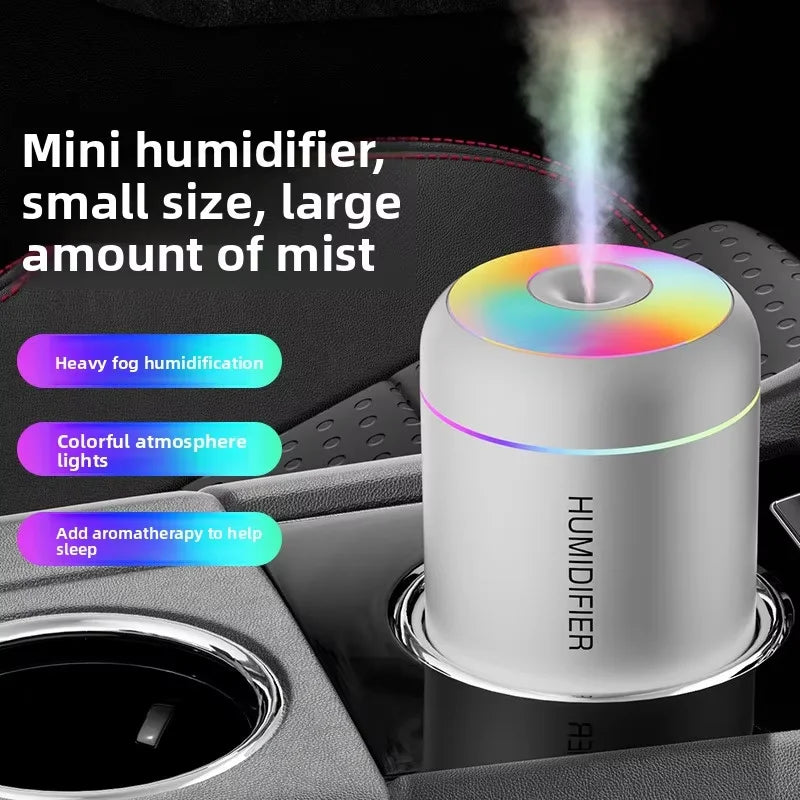 Portable air Humidifier with 7 Color LED Night Light Ultrasonic Diffuser USB Powered Low Noise for Home Office and Car Use