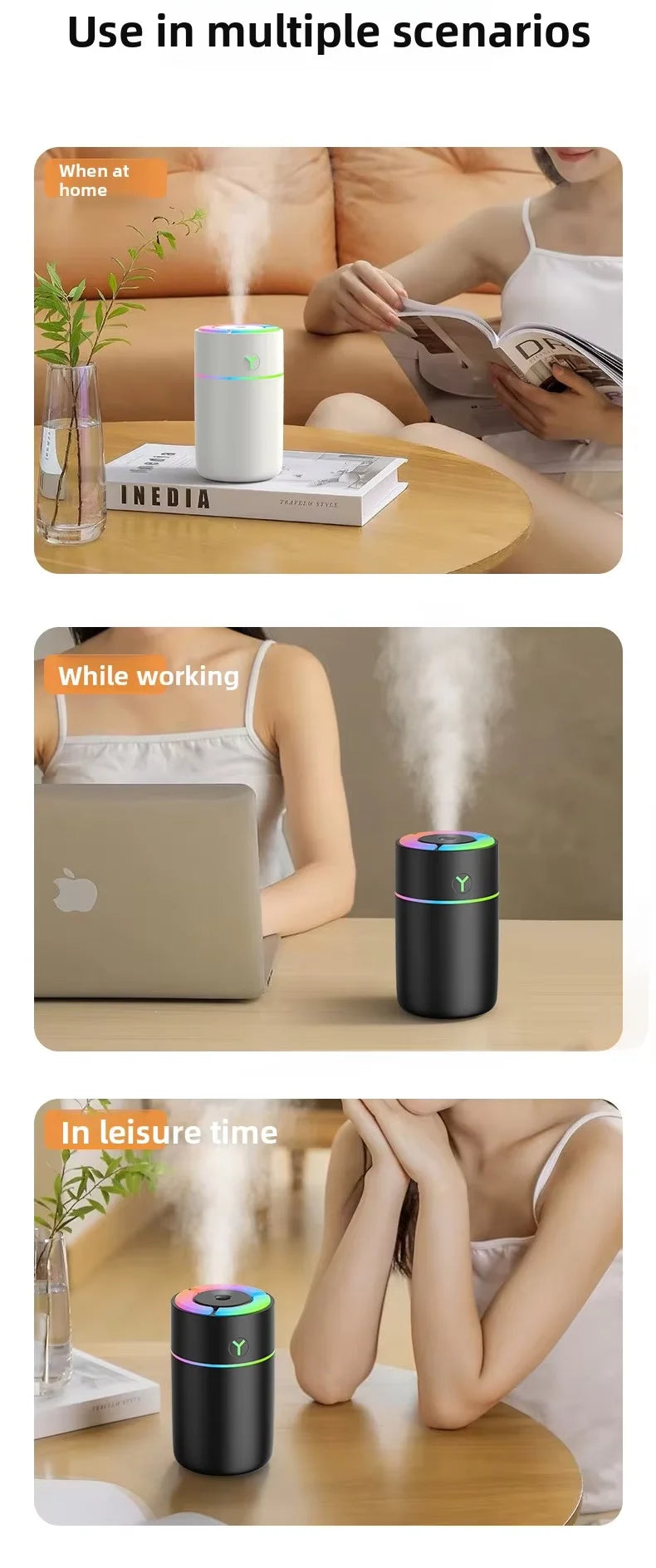 Source Factory Bulk Supply Mini Humidifier Ultrasonic Aroma Diffuser Customizable logo and Color for Global Distributors