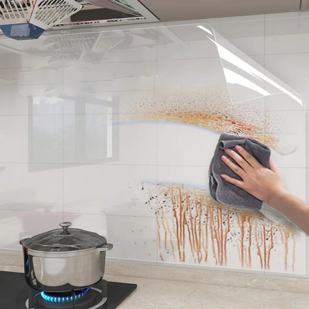 3M/5M/10M Kitchen Wall Wallpaper Transparent Electrostatic Protective Film Oil Proof Wall Sticker Waterproof Paper Home Decor