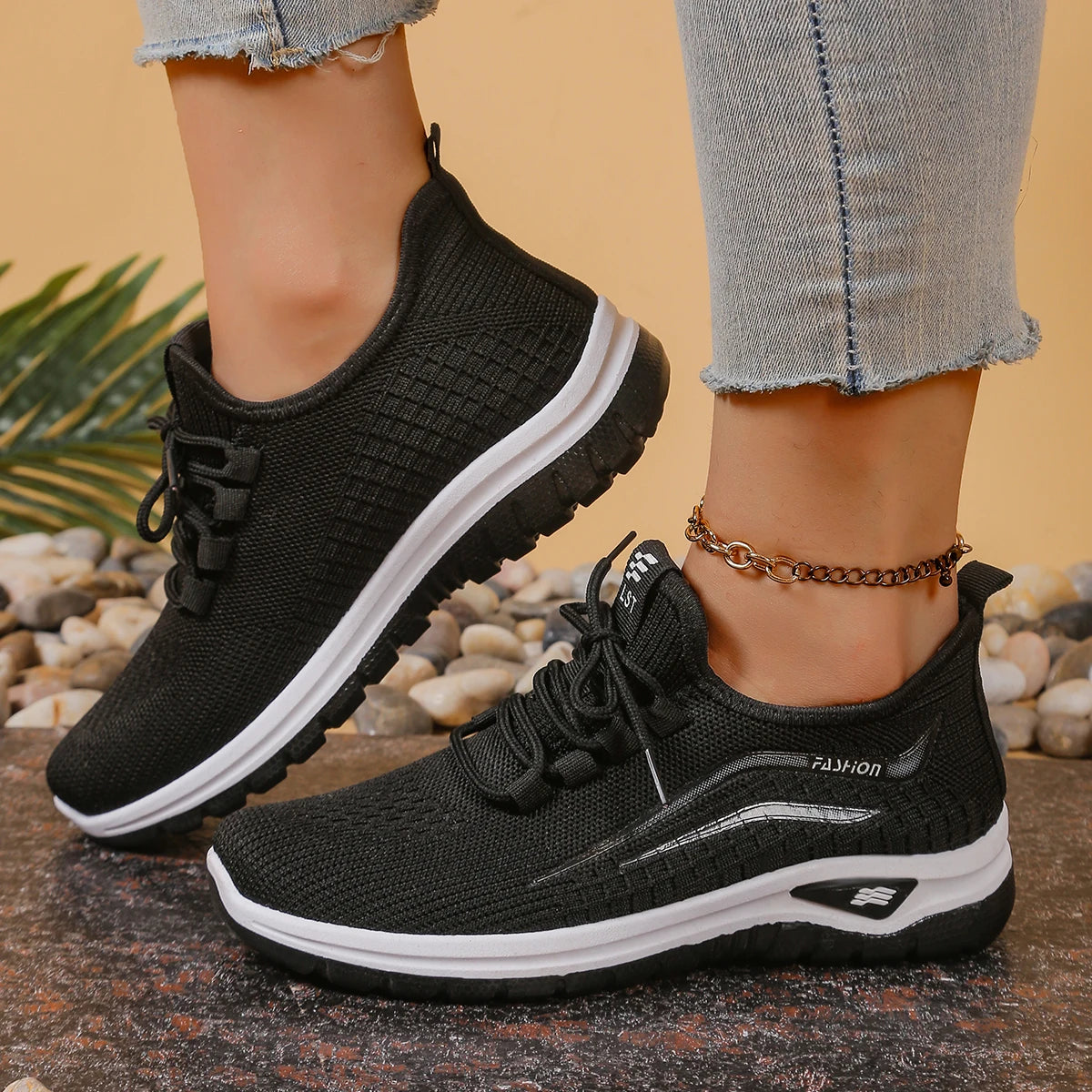 Women's Shoes, Casual Shoes for Ladies New Breathable Mesh Anti-Slip Soft-Soled Comfortable Sports Shoes