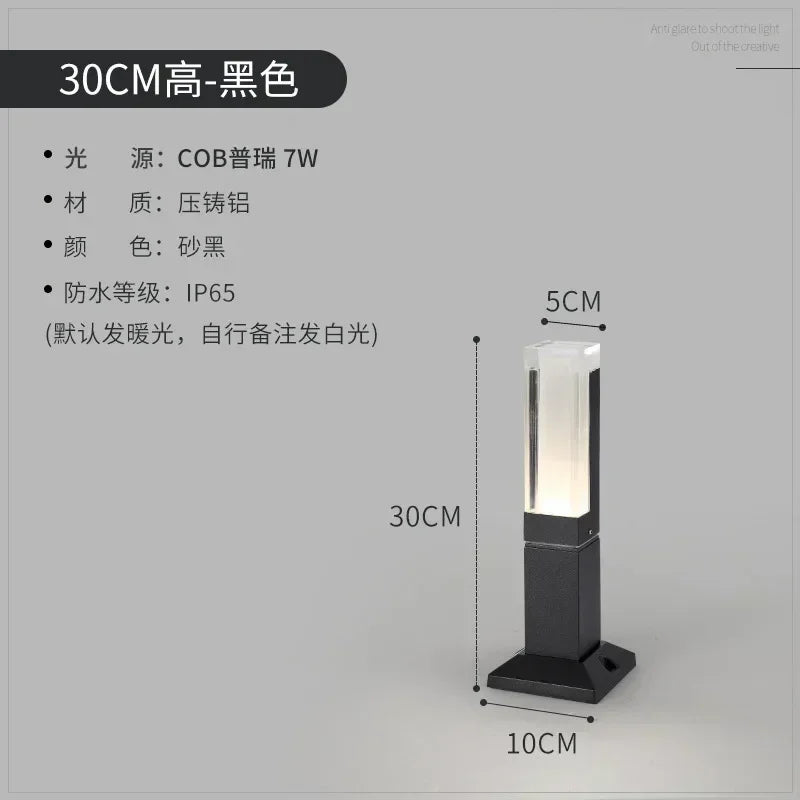 Human Motion Sensor LED Lawn Light Outdoor Waterproof IP65 Aluminum Acrylic Shade Garden Villa Landscape Walkway Lawn Light