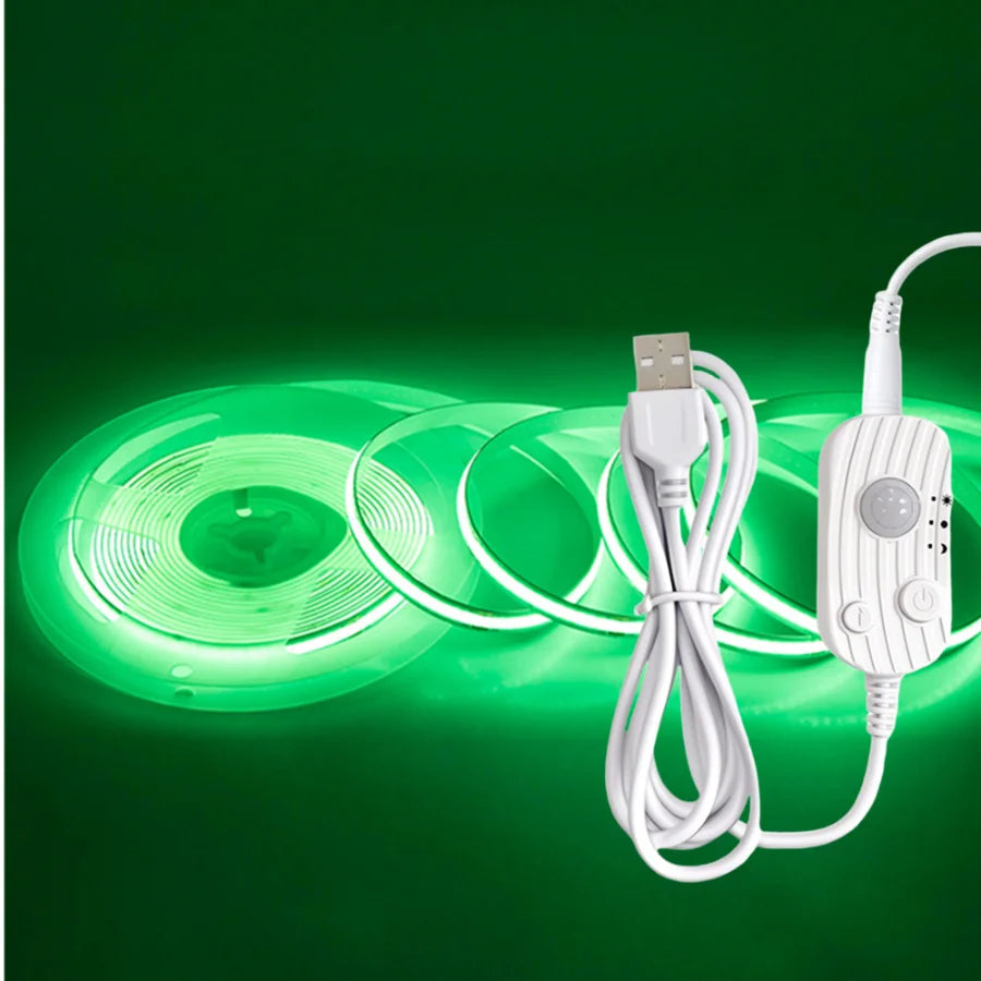 Motion Sensor Led COB Light Strip DC 5V Usb Powered Auto ON/OFF Liner Lighting Diode for Cabinet Wardrobe Kitchen Staircase