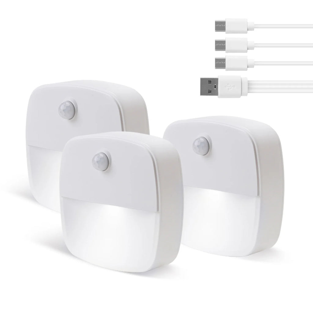 Motion Sensor LED Night Light Battery Operated Bedroom Stick on Warm Light for Bathroom Kitchen Cabinet Cupboard Hallway Stairs