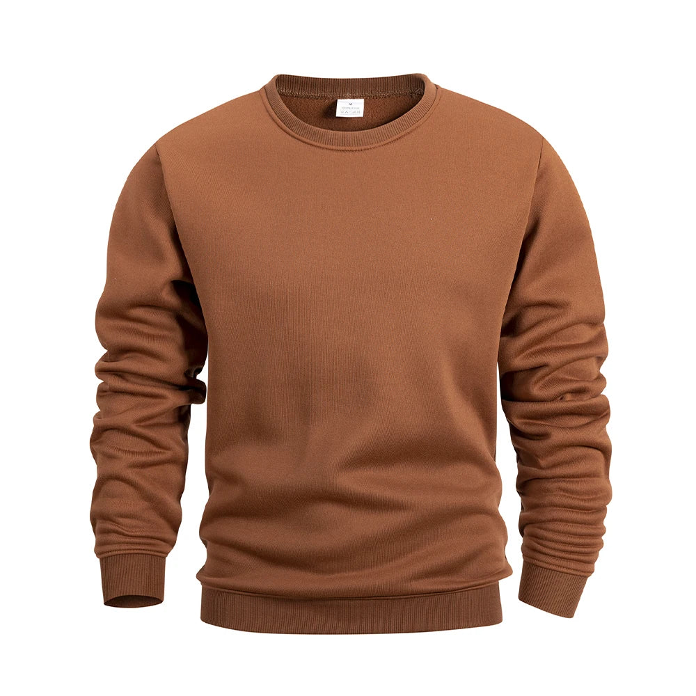 Mens Basic Hoodies Crew Neck Sweatshirts Men Fashion Casual Sport Round Neck Pullover Streetwear Solid Hoodie