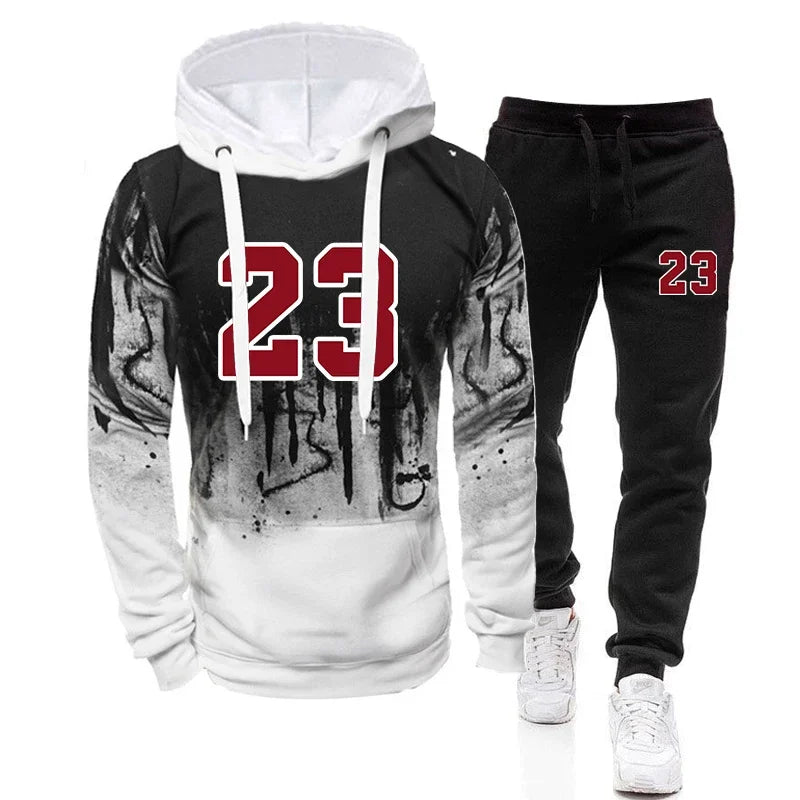 Men's Hooded Pullover & Drawstring Jogger Set