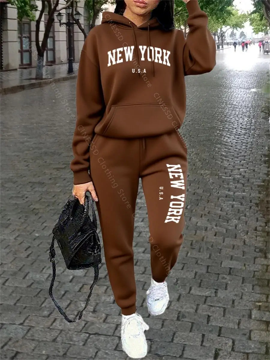 New York Women's Tracksuit — Hoodie & Pants Set