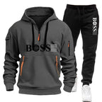 Men's Windproof Pullover Hoodie & Jogger Set