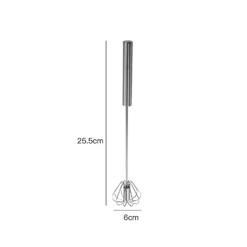 1pc Stainless Steel Egg Beater Semi-Automatic Hand Push Whisk Durable Kitchen Tool for Baking Cream Mixing  Effortless  Design