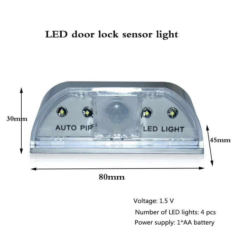 LED Door Lock Lamp Motion Sensor Intelligent Detector Lamp Keyhole Kitchen Stairway Cabinet Light Home Wall Lamp