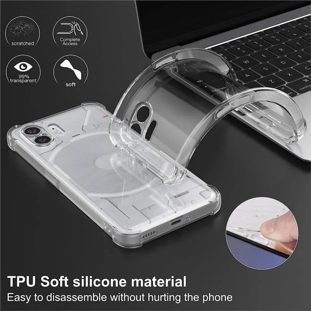 Clear Case For Nothing Phone 1 2 One Two Thick Shockproof Soft Silicone Phone Cover No thing Phone1 Phone2