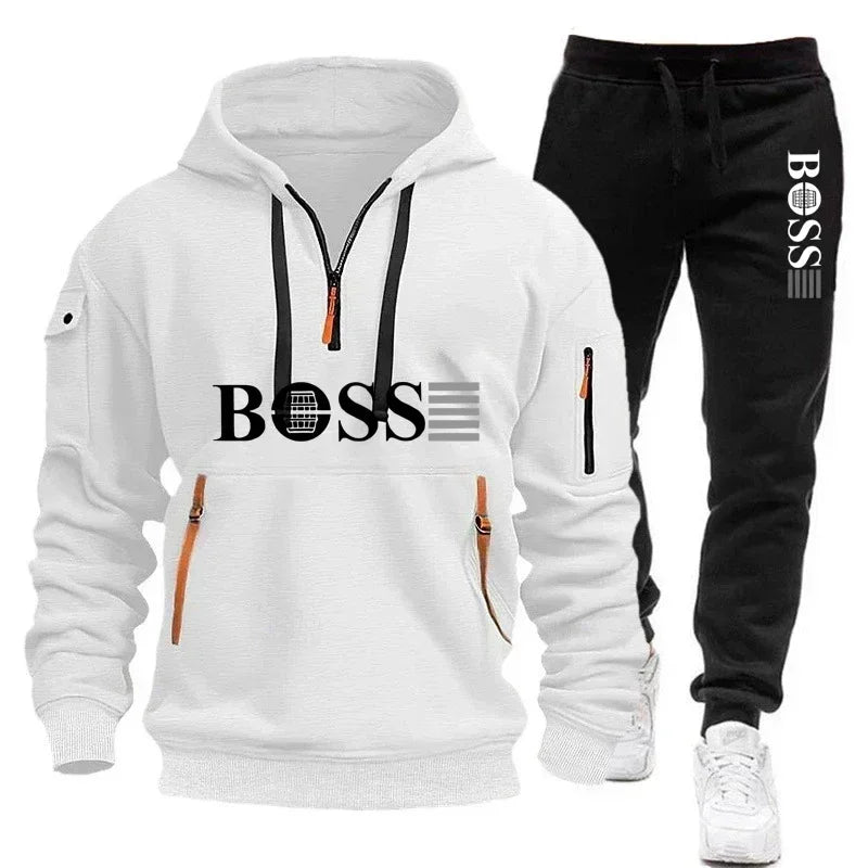 Men's Windproof Pullover Hoodie & Jogger Set