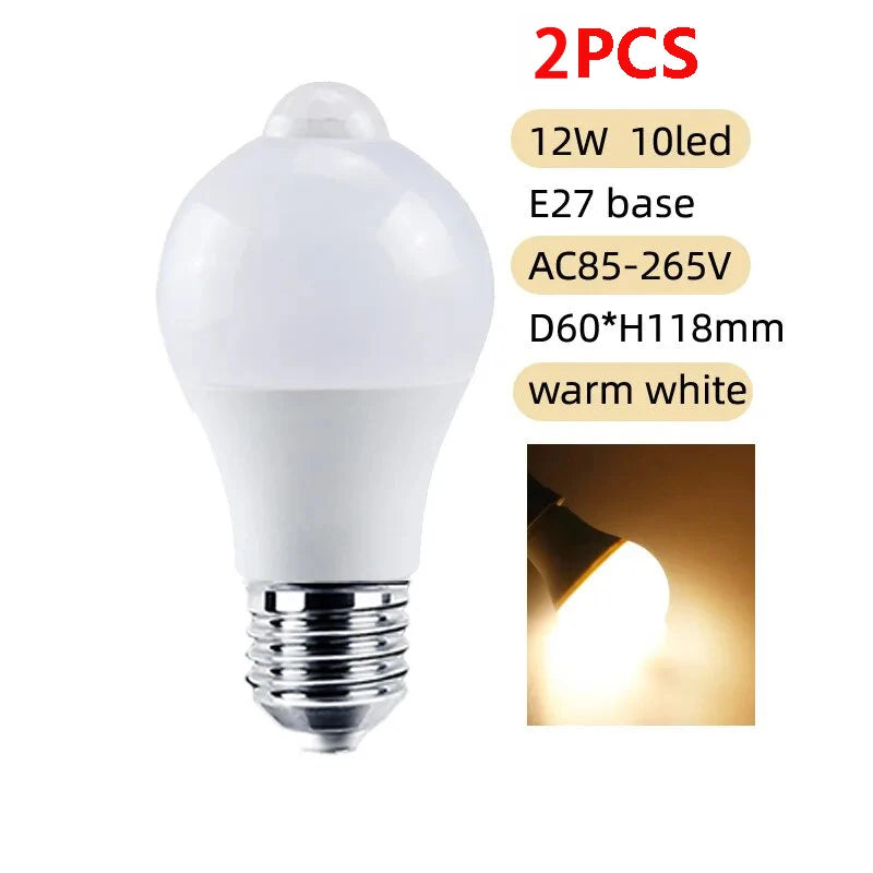 PIR Motion Sensor LED Light Bulb 220V 110V 12W 18W Smart Bulb Motion Activated ON/OFF Home Lights Lamp with Motion Sensor