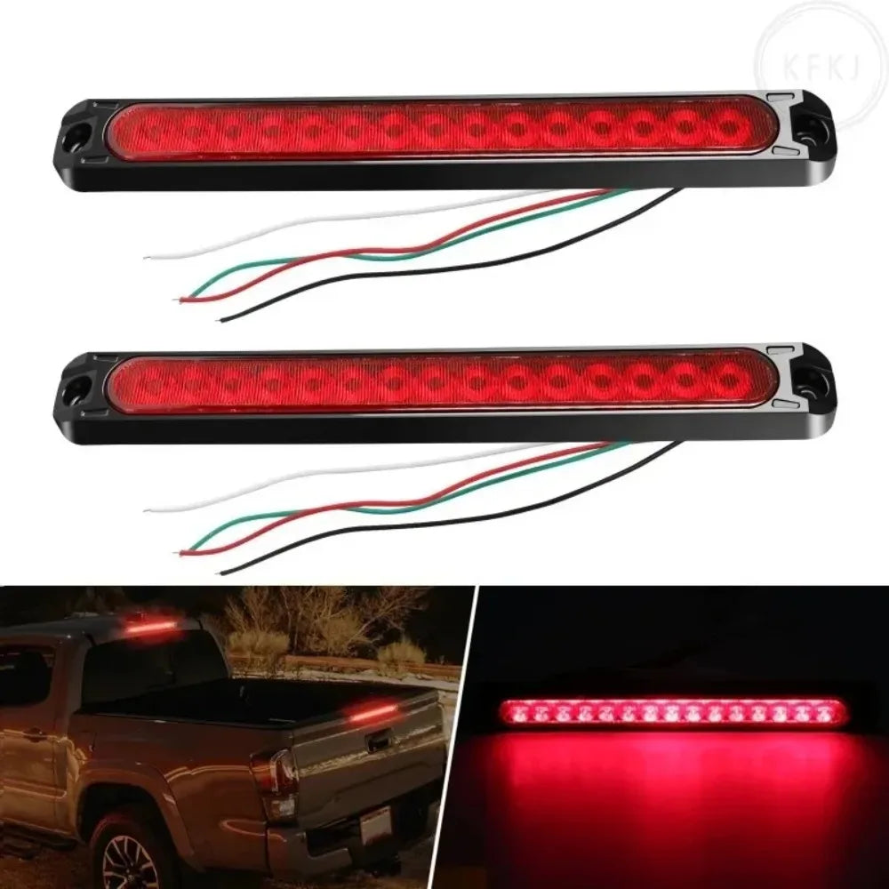 12-24V Brake Light Signal Turn Signal Light  New for 2PCS Is Suitable for Truck and Ship Universal 15LED Trailer Light Strip