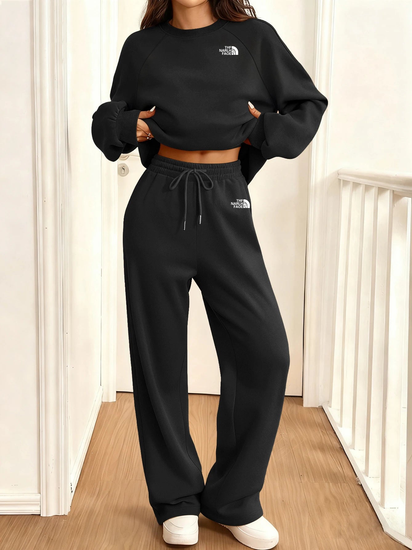 2026 Women's Tracksuit Autumn Fashion Round-Neck Sweatshirt Two Pieces Outfit Comfortable Daily Street Fitness Jogging Suit