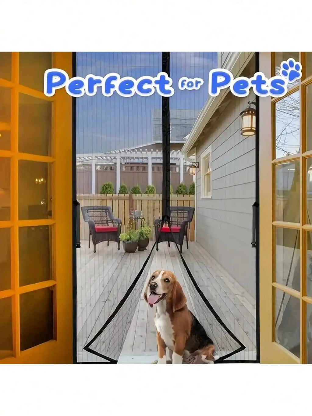 1 heavy-duty magnetic screen door, suitable for doors below 38x82 inches