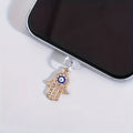 Mobile Phone Dust Plug, Alloy Rhinestone Devil Eye Pendant, Mobile Phone Decorations, Small Accessories for Daily Care Such as Mobile Phones, Computers, and Headphones