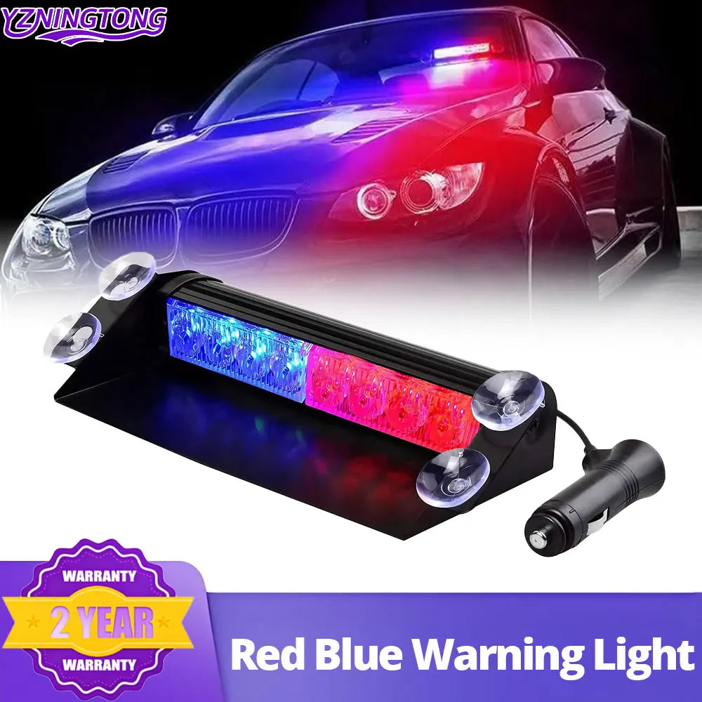 Police LED Lights Strobe Light for Car 12V Emergency Signal Lamps Warning Light Auto Truck Flashing Windshield Flash Lighting