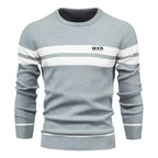 Men's Patchwork Knit O-Neck Pullover Sweater