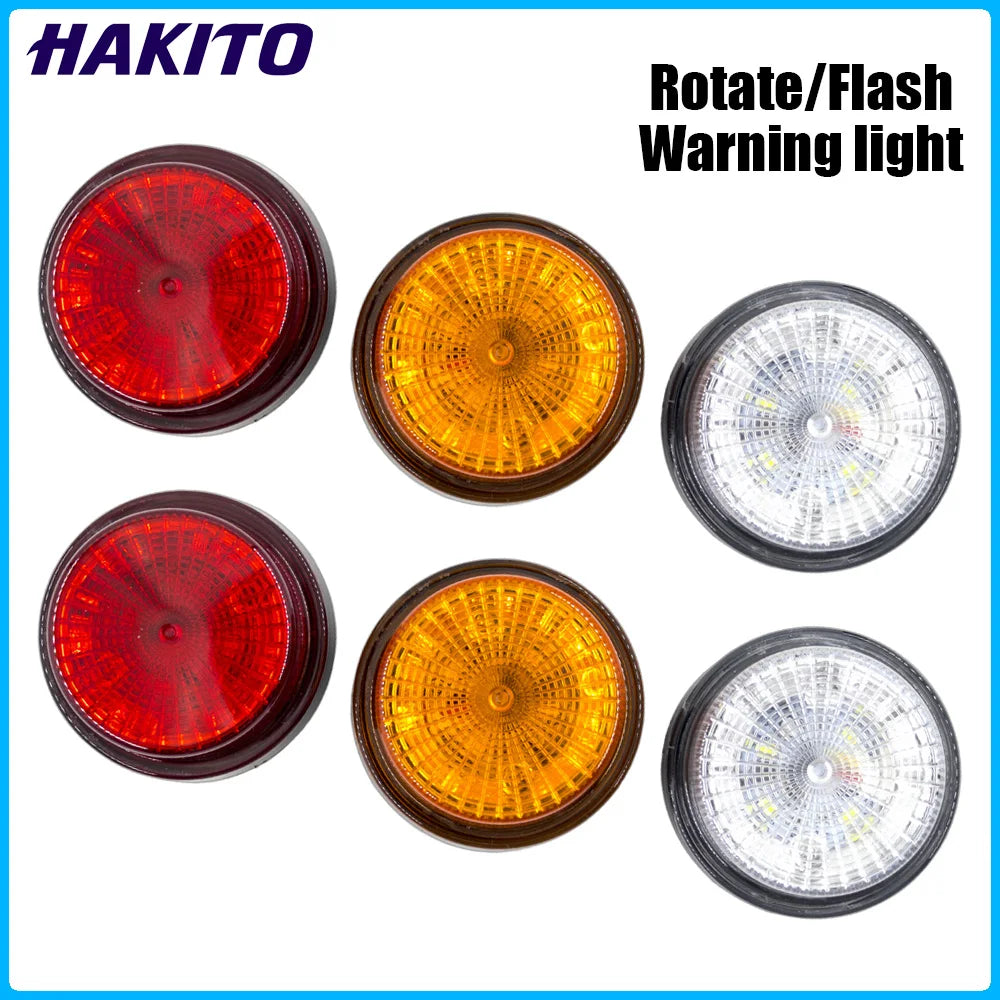 2pcs 12V 24V 2 Modes 12 LED Warning Emergency Strobe Light Flashing Light Revolving light Signal Lamp Truck Tractor Waterproof
