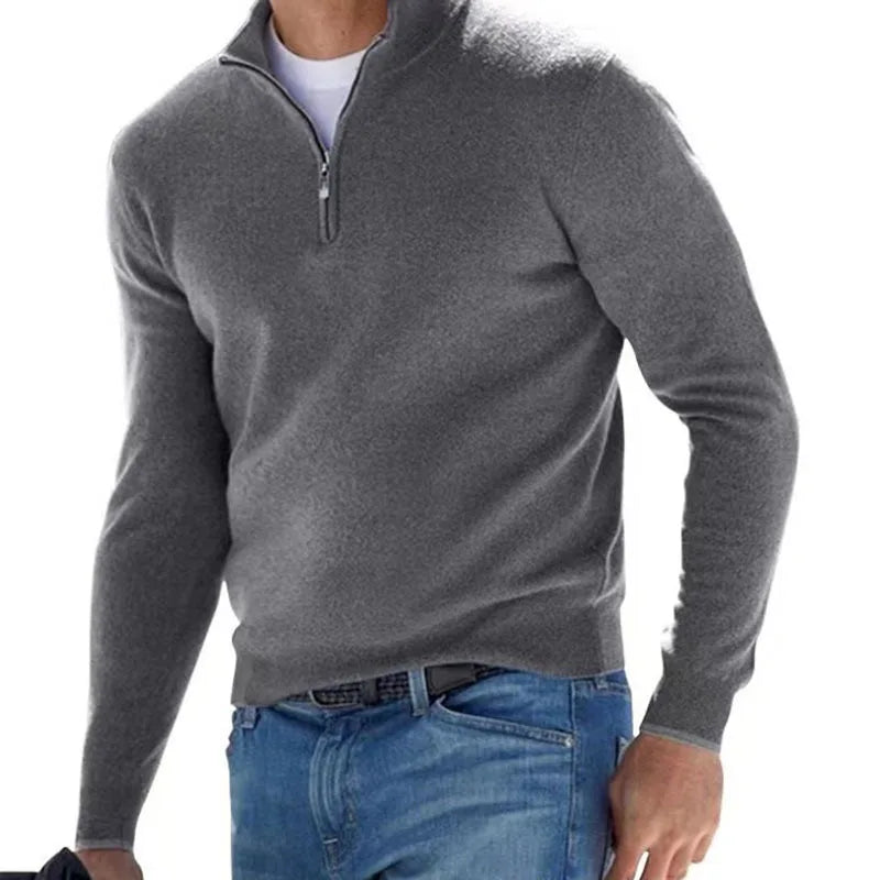 Men's Half-Zip Mock Neck Knit Sweater