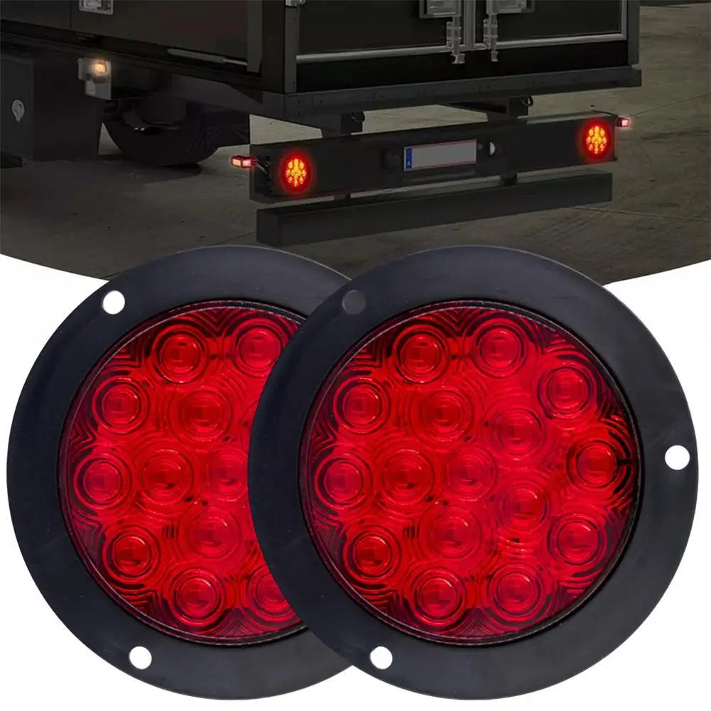 12V 24V Car Round LED Rear Tail Light Brake Stop Side Warning Reverse Truck Reflector Running Indicator Marker Trailer Lamp I0J7