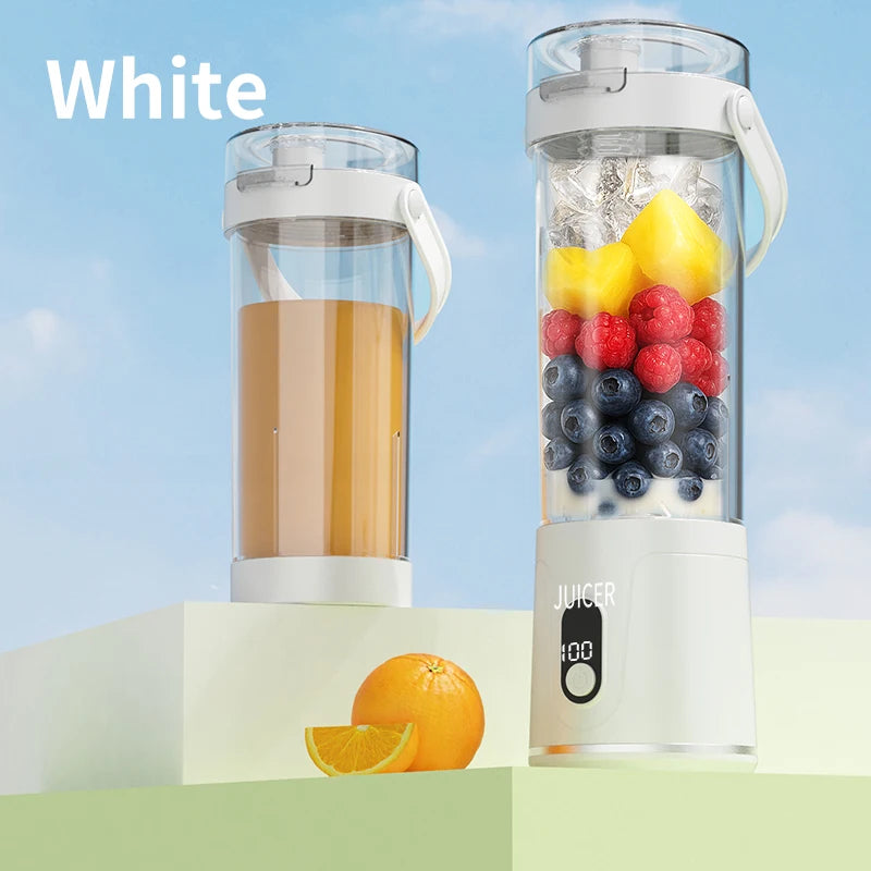 Portable Blender 600ML Electric Juicer Fruit Mixers 4000mAh USB Rechargeable Smoothie Outdoor Fresh Fruit Blender Personal Juice