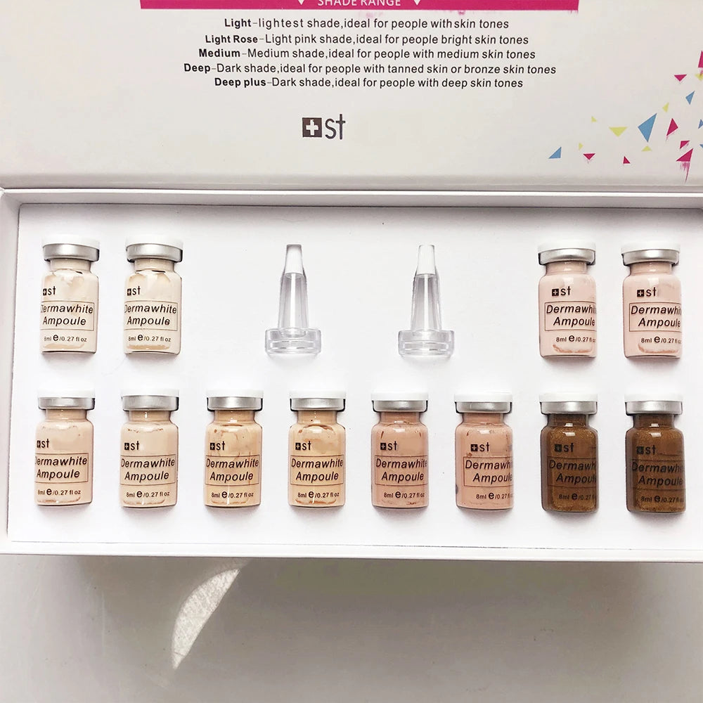 12PCS Korea BB Cream Skin Boost Kit Niacinamide/Peptide Foundation Serum Moisturize Antioxidant Sunscreen Face Skin Care