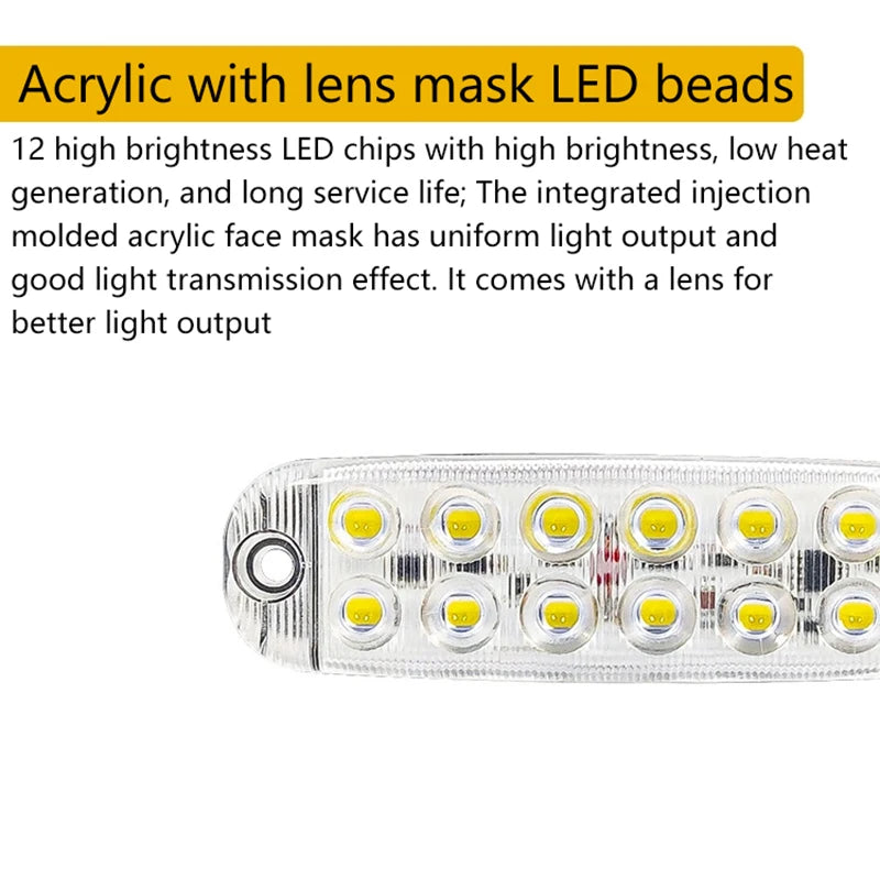 12 Led Strobe Side Warning Lights Strobe Grille Flashing Lightbar Car Truck Signal Lamp Traffic Lights 12V-80V