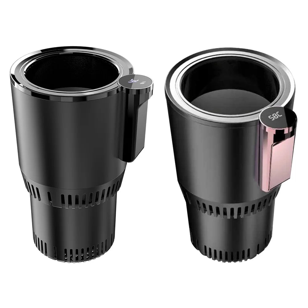 2 In 1 Portable Smart Car Cup Cooler Warmer Drinks Holder Home Fast Refrigeration Cooling Heating Mini Touch Screen Beverage Mug