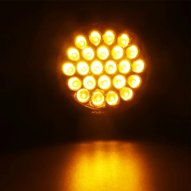 24V Car Truck Trailer Round Rear Tail Lights Turn Singal Light Reflector Brake Stop Side Marker Warning Lights Red Yellow White