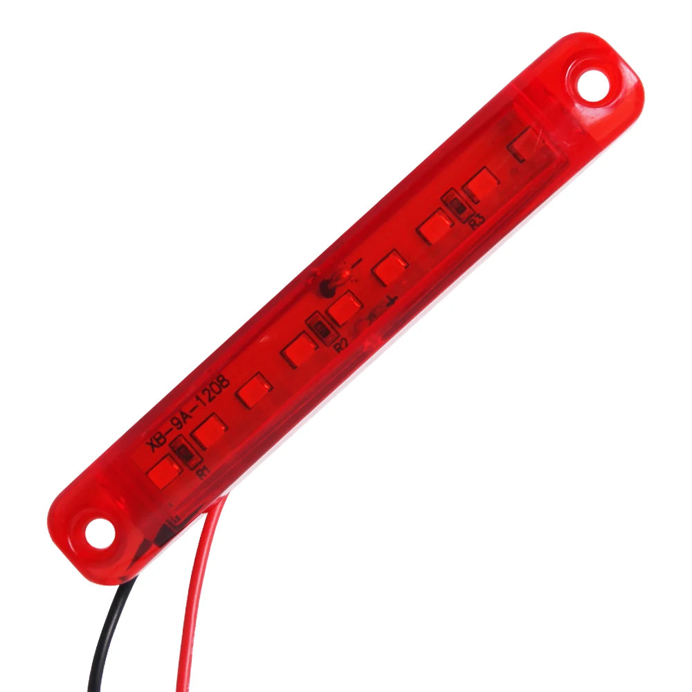 12V 24V 9 LED Warning Lamp Truck Trailer Side Marker Indicators Light Car Signal Brake Rear Warning Tail Clearance Light