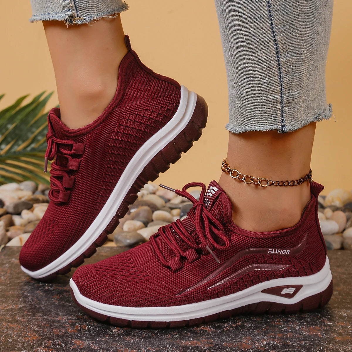 Women's Shoes, Casual Shoes for Ladies New Breathable Mesh Anti-Slip Soft-Soled Comfortable Sports Shoes