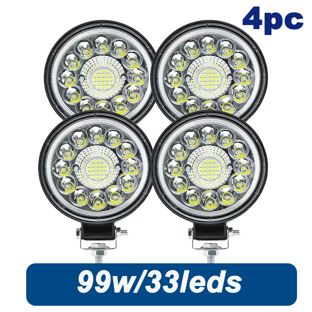 12V Car Led Work Spotlights 24V 33led Headlights for Motorcycles Flood Led Bar Fog Light DRL For Truck 4x4 Off Road ATV Car