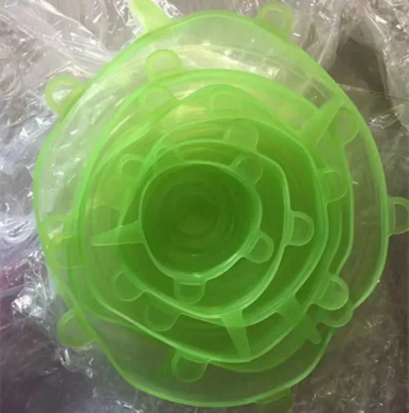 Silicone Stretch Lid Kitchen Accessories Can Be Reused Food Cover Plastic Wrap Cover Fresh-keeping Sealed Bowl Storage Home